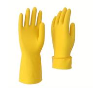 ARIATI 4 Pairs Large Rubber Cleaning Gloves - Heavy Duty, Non-Slip Grip, Waterproof Household Gloves for Kitchen, Bathroom, Dishwashing & General Use - Yellow, Comfortable Fit