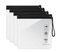 ARIATI 4 x pcs TSA-Approved Clear Toiletry Bag | 20x20 cm Waterproof Airport Security Liquid Bags for Airport Hand Luggage | Travel Essentials Bags for Women & Men| Holiday Accessories