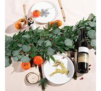 ARIATI 5 Pcs Eucalyptus Garland 32.5Ft Artificial Foliage with Willow Leaves Fake Hanging Green Vine Faux Botanical for Decoration indoor Outdoor