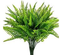 ARIATI 6pcs Artificial Plants Fern Plastic Greenery Shrub Bushes UV Resistant Plants Plastic Wheat Grass for Indoor Outdoor Home Garden Decoration