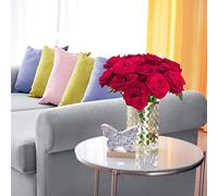 ARIATI Bundle of 18 Artificial Silk Red Roses, 30cm Bunch of Fake Flowers for Decoration for Outdoor & Indoor Events Wedding Party Home Decoration Bridal Bouquet Bridesmaid Party Decoration Grave