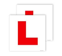ARIATI Learner Plate L Plate 4 Pack for driver learner, 2 PCS of Self Adhesive L Sticker & 2 PCS of Electrostatic L Plates for Car Window, No Fading No Blow off Easy to Move without Scratching