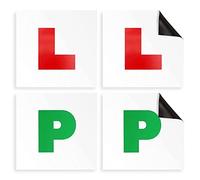ARIATI Magnetic L & P Plates for Car - 4 Pack, 2 L Plates & 2 P Plates | Motorcycle & Car Accessories for New Drivers, Learner & Passed, Highway Code UK Road Legal | Thick & Extra Strong Hold