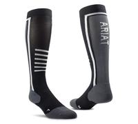 AriatTEK Slimline Performance Ladies Horse Riding Socks - Black/Grey
