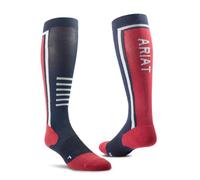 AriatTek Slimline Performance Riding Socks Navy/Red