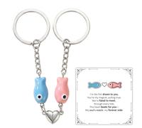 Aribliseza fish magnet keychain with confession card, Couple Gifts, Personalised Keychain & Anniversary Gift For her or him, Heart Couple Keychain For Couples