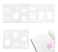 Aribliseza Journal Accessories, 9 Piece Stencil/Journaling Set, Flexible Data Template, Scrapbooking/Drawing Stencils