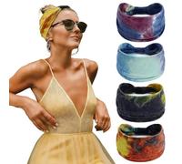 Aribliseza Women's Headband, 4 Pieces, Knotted No Slip Headbands & Turban Headband for Women, Boho Style Bandanas, Hair Accessories for Yoga and Workout