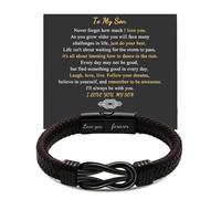 ARICHDUDE Infinity Bracelet for Men, Gift for Men Dad Husband Boyfriend Son Brother Braided Leather Forever Linked Together Engraved with Love You Forever(With Gift Card and Box)