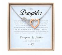 ARICHDUDE Infinity Forever Love Heart Necklace for Daughter, Forever Connected Necklace Christmas Birthday Graduation Jewelry Gifts to Daughter from Mum