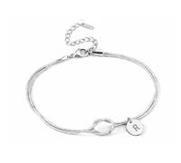 ARICHDUDE Initial Bracelet for Women Letter Pendant A-Z Infinity Knot Bracelet Birthday Gifts for Women Couples Friends Sister (Silver R)
