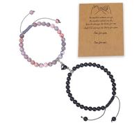 ARICHDUDE Matching Bracelets for Couples,Love Friendship His and Hers Magnetic bracelets Natural Stone Beaded Bracelets Women Men for Valentine's Day Daily Gifts(with Gift Card and Gift Box)