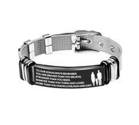 ARICHDUDE To My Son Bracelets from Mum Dad, Inspirational Stainless Steel Bracelets Birthday Graduation Gift Adjustable 6.5-8.5 IN