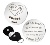 Aridantrp Dad Gifts, Pocket Hug Engraved Metal Keepsake Token for Father