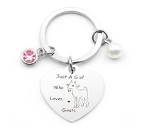Aridantrp Funny Goat Gifts Goat Keyring Gifts For Goat Lovers Goat Accessories Just A Girl Who Loves Goats