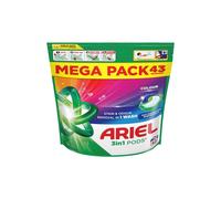 Ariel 3 in 1 Fast Dissolving Stain & Odour Removal Pods for Colours - 43 Washes