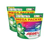 Ariel 3 in 1 Fast Dissolving Stain Removal Pods for Colours - 43 Washes x 2
