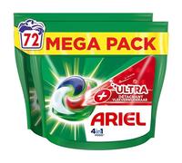 Ariel 4in1 PODS, Liquid Detergent Capsules 72 Washes, Ultra Stain Remover Technology, Removes Inlaid Stains At Low Temperature, Even After 7 Days, Made In France