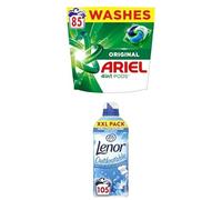 Ariel 4in1 PODS®, Original, Washing Liquid Laundry Detergent Capsules, 85ct + Lenor Outdoorable Fabric Conditioner 105 Washes, 1.47L, Spring Awakening