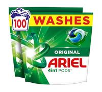 Ariel 4in1 PODS®, Washing Liquid Laundry Detergent Capsules 100 Washes, Original, Stain & Odour Removal in 1 Wash, Great Even in Cold & Short