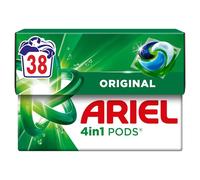 Ariel 4in1 PODS®, Washing Liquid Laundry Detergent Capsules 38 Washes, Original, Stain & Odour Removal in 1 Wash, Great Even In Cold & Short