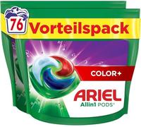 Ariel All-in-1 Laundry Detergent Pods 76 Loads Colour+ Powerful Stain Removal from 1st Wash