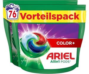 Ariel All-in-1 Laundry Detergent Pods 76 Loads Colour+ Powerful Stain Removal from 1st Wash