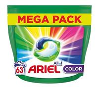 Ariel All-in-1 PODS, Washing Liquid Laundry Detergent Capsules 126 Washes (2 x 63), Color, Effective Stain Removal Even In A Cold Wash, Ariel washing pods Pack of 126 caps