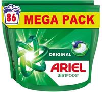 Ariel All-in-1 PODS®, Washing Liquid Laundry Detergent Capsules 86 Washes (43x2), Original, Outstanding Stain Removal In 1 Wash, Brrrilliant In Cold & Short