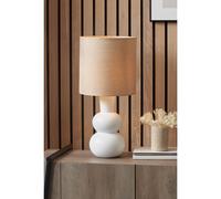 Pacific Aaliyah White Curved Bottle Ceramic Table Lamp