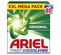 Ariel Fast Dissolving Washing Powder Laundry Detergent 4.4kg, 80 Washes, Original, Fast Dissolving Even In Cold, With Anti-Residue Technology
