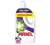 Ariel Liquid Detergent, 80 Washes, Colour Plus, Powerful Stain Removal in Just 1 Wash, Even on Cold Wash Cycles
