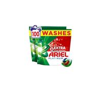 Ariel Platinum PODS, Washing Liquid Laundry Detergent Capsules 100 Washes, +Extra Stain Removal, Remove Even 7-Day Dried-In Stains
