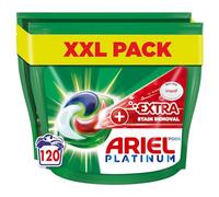Ariel Platinum Pods , Washing Liquid Laundry Detergent Capsules 120 Washes (60 X 2), +Extra Stain Removal, Remove Even 7-Day