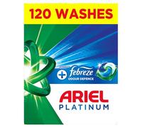 Ariel Platinum PODS®, Washing Liquid Laundry Detergent Capsules 120 Washes, +Touch of Febreze Odour Defence, Remove Even 7-Day Sweat Odours
