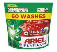 Ariel Platinum PODS?, Washing Liquid Laundry Detergent Capsules 60 Washes, +Extra Stain Removal, Remove Even 7-Day Dried-In Stains