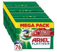 Ariel Platinum PODS?, Washing Liquid Laundry Detergent Capsules 76 (4x19) Washes, +Extra Stain Removal, Even Remove 7-Day Dried-In Stains