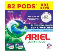 Ariel Allin1 PODS Liquid Detergent Capsules 82 Washes, Colour+, Stain Away Power from the First Wash, Even in Cold Water