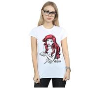 Ariel Shell Sketch Cotton T-Shirt Disney White L