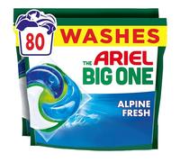 Ariel The Big One PODS®, Washing Liquid Laundry Detergent Capsules, 2 x 40 Washes, Alpine Fresh, 2X Stain & Odour Removal, Fast Dissolving Even in Cold