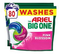 Ariel The Big One PODS®, Washing Liquid Laundry Detergent Capsules, 2 x 40 Washes, Pink Blossom, 2X Stain & Odour Removal, Fast Dissolving Even in Cold