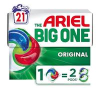 Ariel The Big One PODS, Washing Liquid Laundry Detergent Capsules, 3 x 21 Washes, Original, 2X Stain & Odour Removal, Fast Dissolving Even in Cold