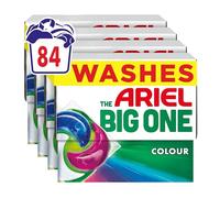 Ariel The Big One PODS, Washing Liquid Laundry Detergent Capsules, 4 x 21 Washes, Colour, 2X Stain & Odour Removal, Fast Dissolving Even in Cold