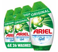 Ariel Washing Liquid Laundry Detergent Gel, 156 Washes (6 x 858 ml), Original, Brrrilliant Stain & Odour Removal From As Low As 15C