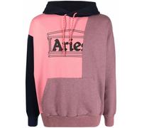 Aries block-colour logo-print hoodie - Pink M