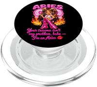 Aries Bratcore Aesthetic Pink Y2K Girl Zodiac Graphic PopSockets PopGrip for MagSafe