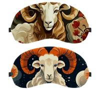 Aries Constellation 2-Pack Eye Patch and Eye Masks Set, Light-Blocking, Soft, Breathable Sleep Mask Kit
