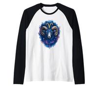 Aries Cosmic Watercolor Graphic Raglan Baseball Tee