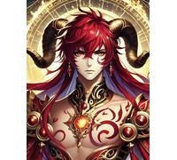 Aries Fire Reign: 100-Page 8.5" x 11" College-Ruled Notebook with Fiery Warrior Cover