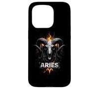 Aries flaming skull ram zodiac Case for iPhone 15 Pro